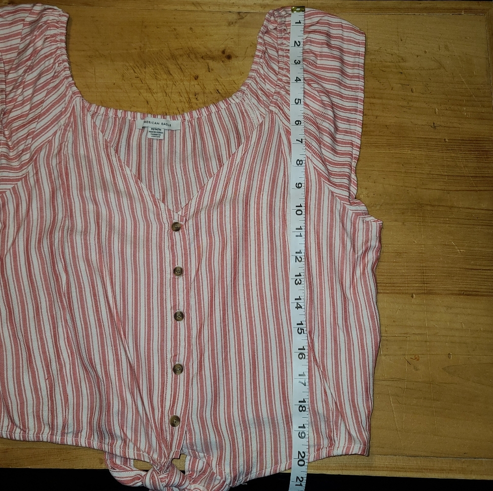 American Eagle Stripe Button Down Shirt - Picture 8 of 9